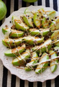 Friday Finds October 18, 2019 Green apple slices drizzled with carmel & white chocolate