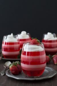 Layered Strawberry Jello Cups 5B
