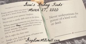 March 27, 2020 – Friday Finds