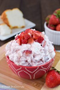 Strawberry Shortcake Fluff Salad from Insidebrucrewlife.com