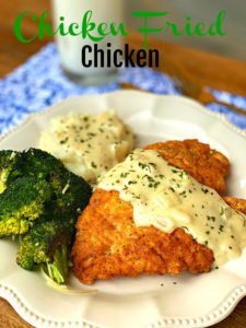Gina's Friday Finds - April 10, 2020 Chicken Fried Chicken with gravy & broccoli
