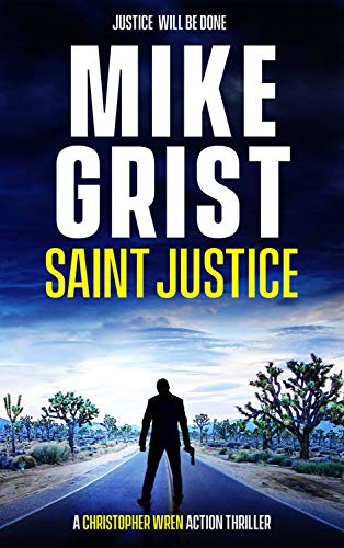 Shadow of a man standing alone on a highway book cover - Saint Justice by Mike Grist - Friday Finds Roundup | July 10, 2020