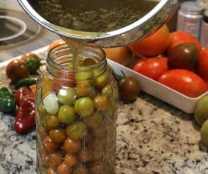 Easy refrigerator pickled cherry tomatoes