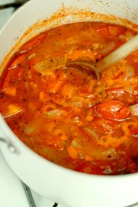 Fresh Tomato soup in a bowl.