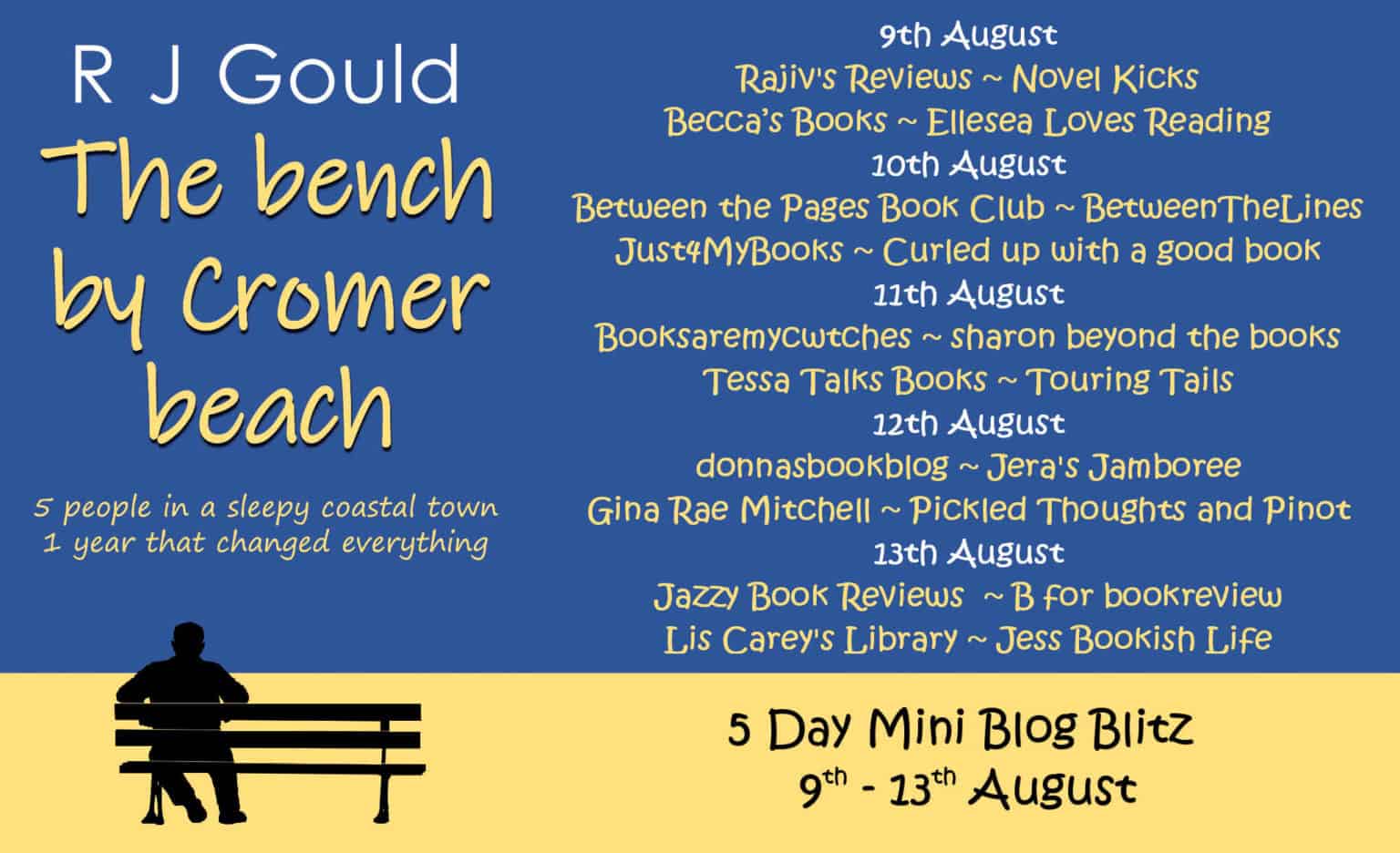 Friday Finds Roundup | Aug 14, 2020 6 Blog Tour Graphic | The Bench by Cromer Beach