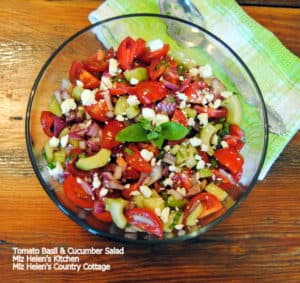 Tomato Basil & Cucumber Salad from Miz Helen's Kitchen