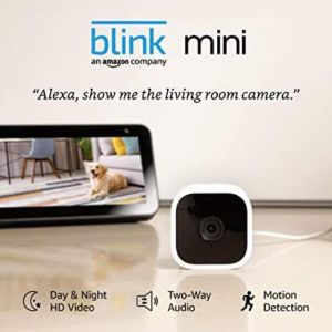 Amazon Recommendations - Blink Mini – Compact indoor plug-in smart security camera, 1080 HD video, motion detection, night vision, Works with Alexa – 1 camera