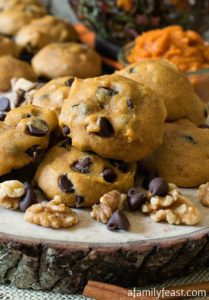 Image - Soft Pumpkin Chocolate chip cookies from afamilyfeast