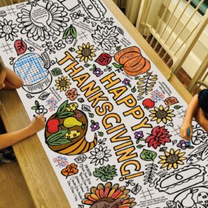 Thanksgiving coloring table cloth image