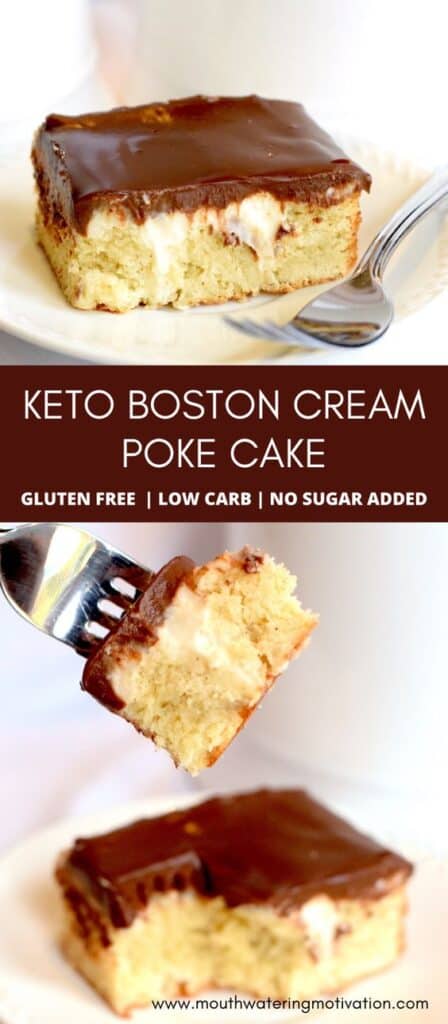 Keto Boston Cream Poke Cake image