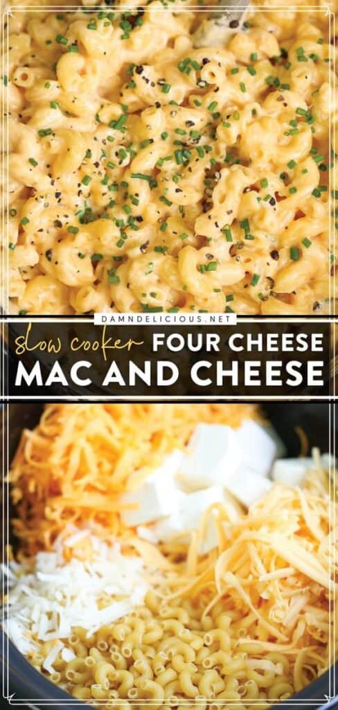 Slow Cooker four Cheese Mac & Cheese from DamnDelicious image