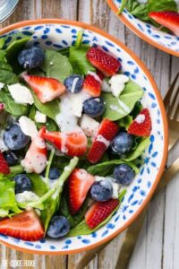 Spinach blue berry strawberry salad image