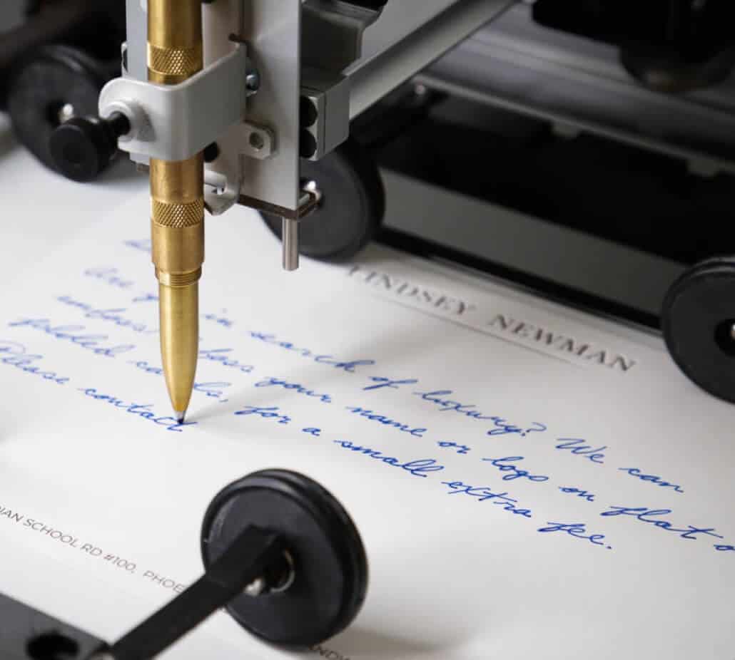 Handwrytten robot writing note image