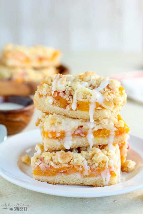 Peach Crumb Bars from Celebrating Sweets 29 July 2022