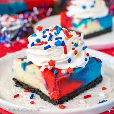REd White & Blue cheesecake bars from Inside Bru Crew Life