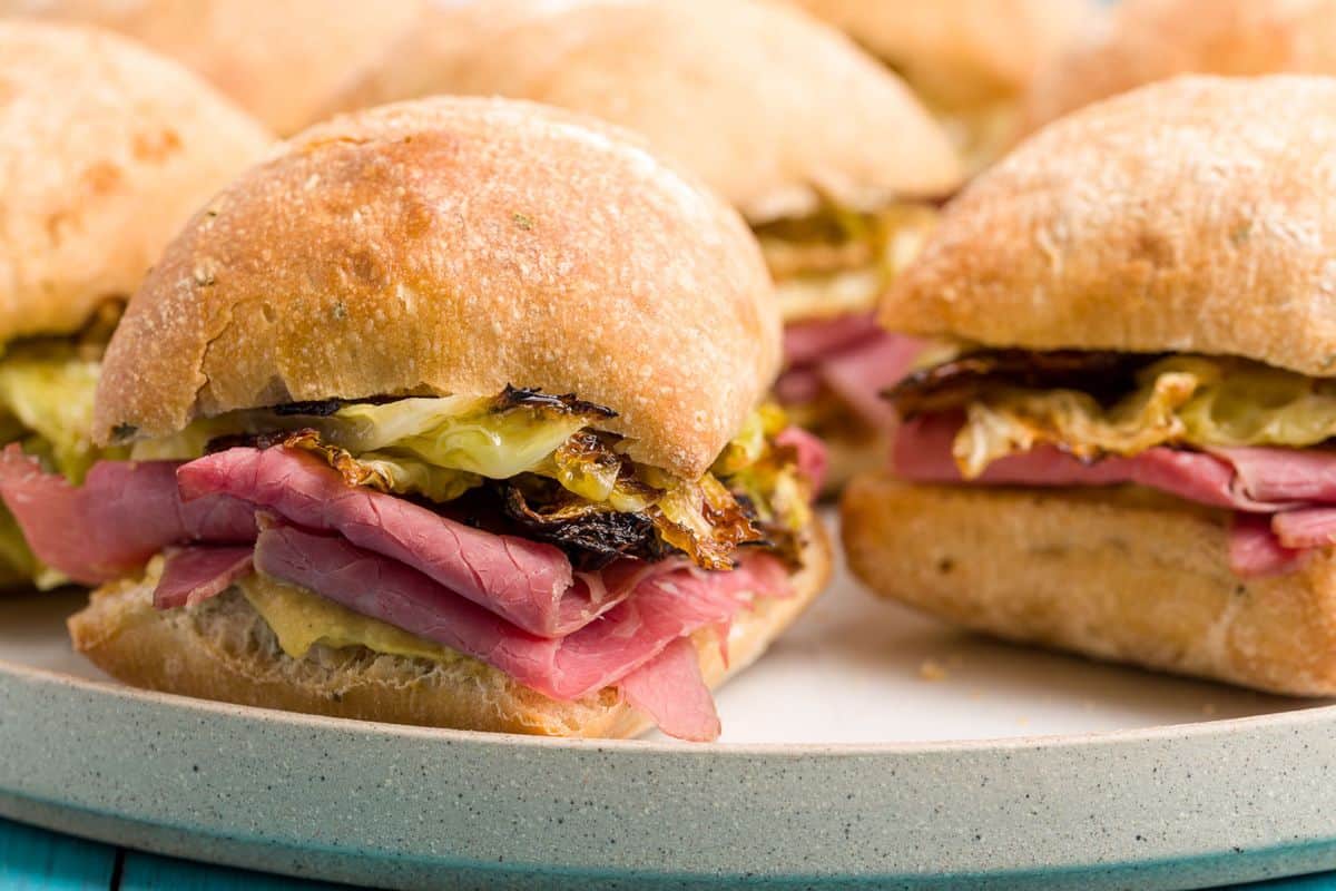 Corned Beef and Cabbage Sliders from Delish