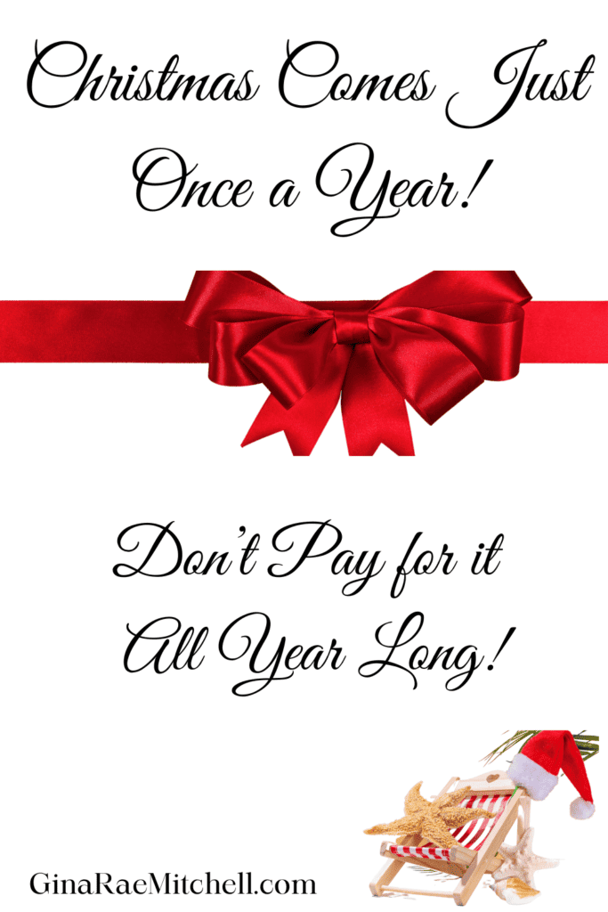 Christmas Comes 1 per year blog graphic for Holiday Budget