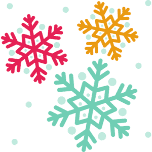 red green gold snowflakes square