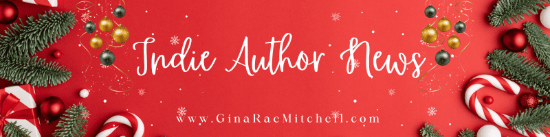 red holiday banner with the Indie Author News title for December 25-2023