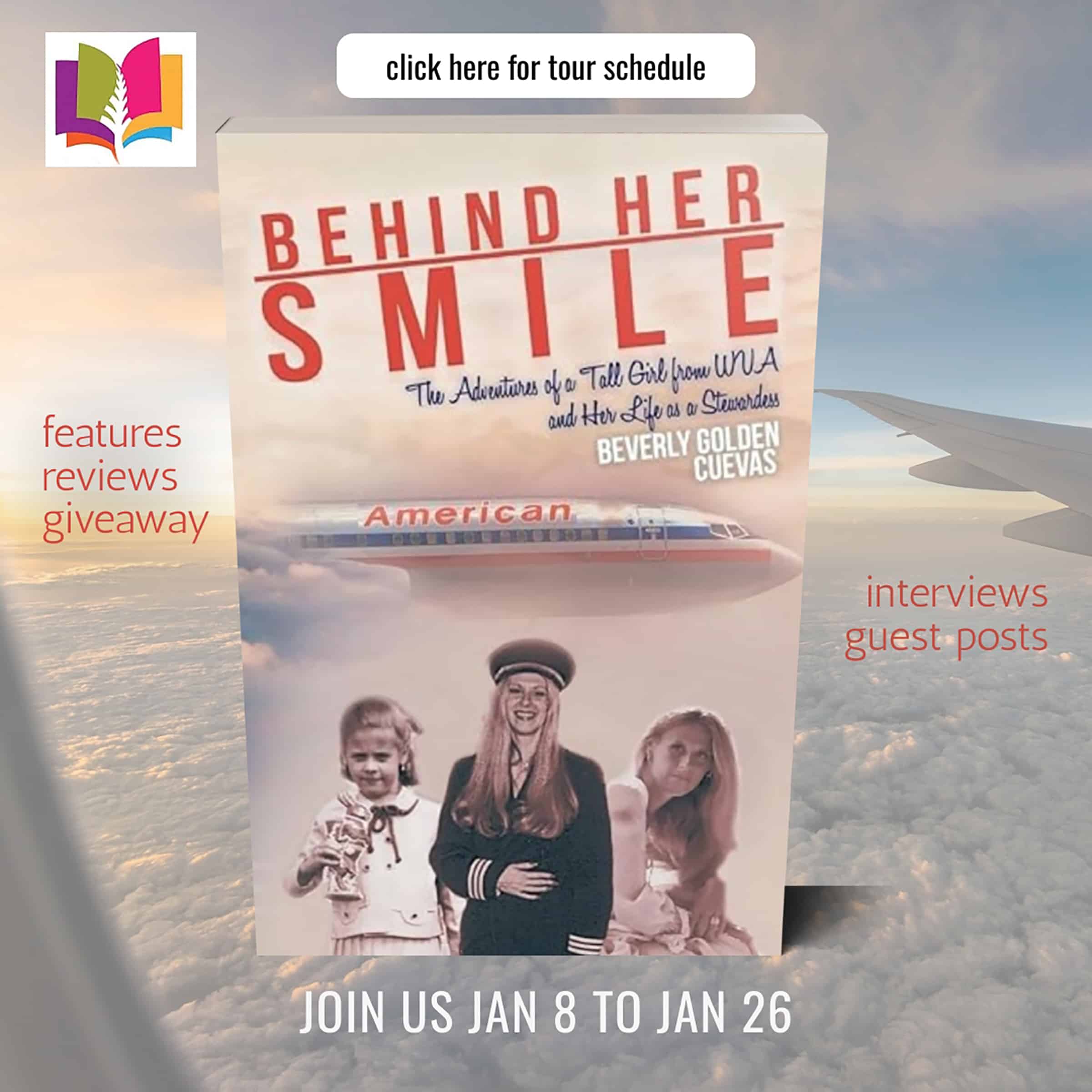 Behind Her Smile: The Adventures of a Tall Girl from WVA and Her Life as a Stewardess by Beverly Golden Cuevas | #BookReview #Memoir #Giveaway (1 Signed Copy)