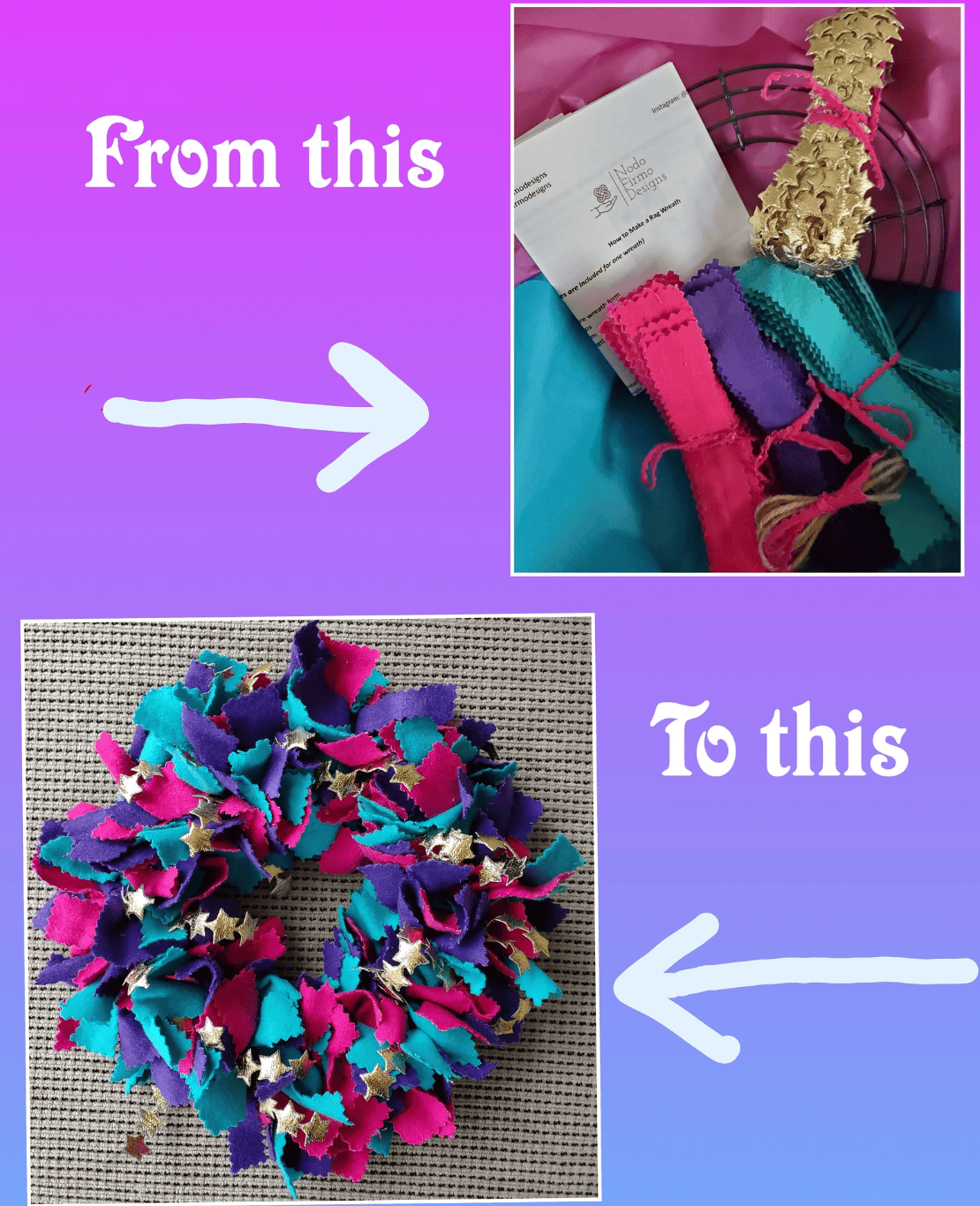 The Fabulous Friday Finds for 05-17-2024! | Books ~Author News ~ Recipes ~ Crafts ~ New Trivia Question 20 Aurora Borealis Rag Wreath Kit - US