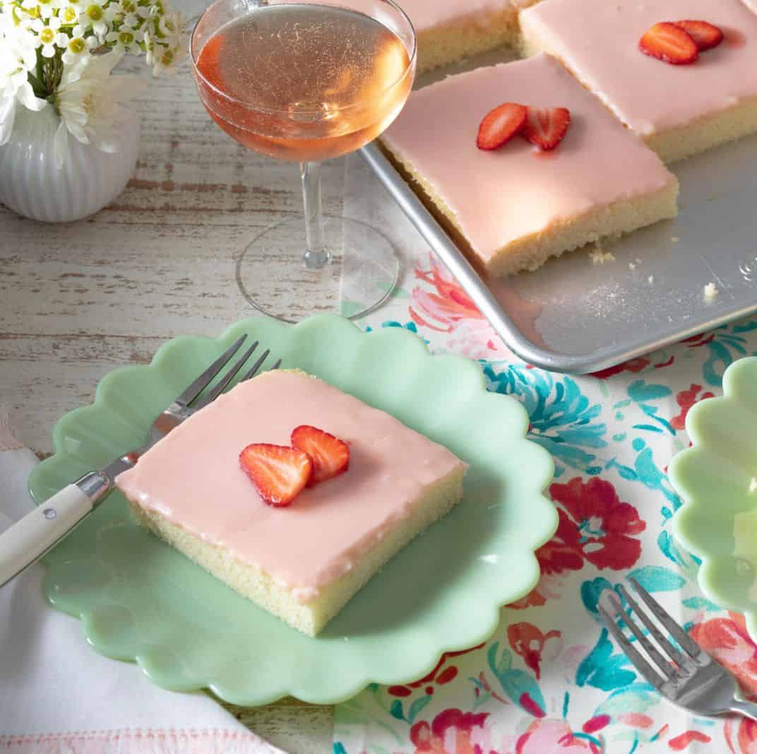 Strawberries and Rose Sheet Cake image from Pioneer Woman