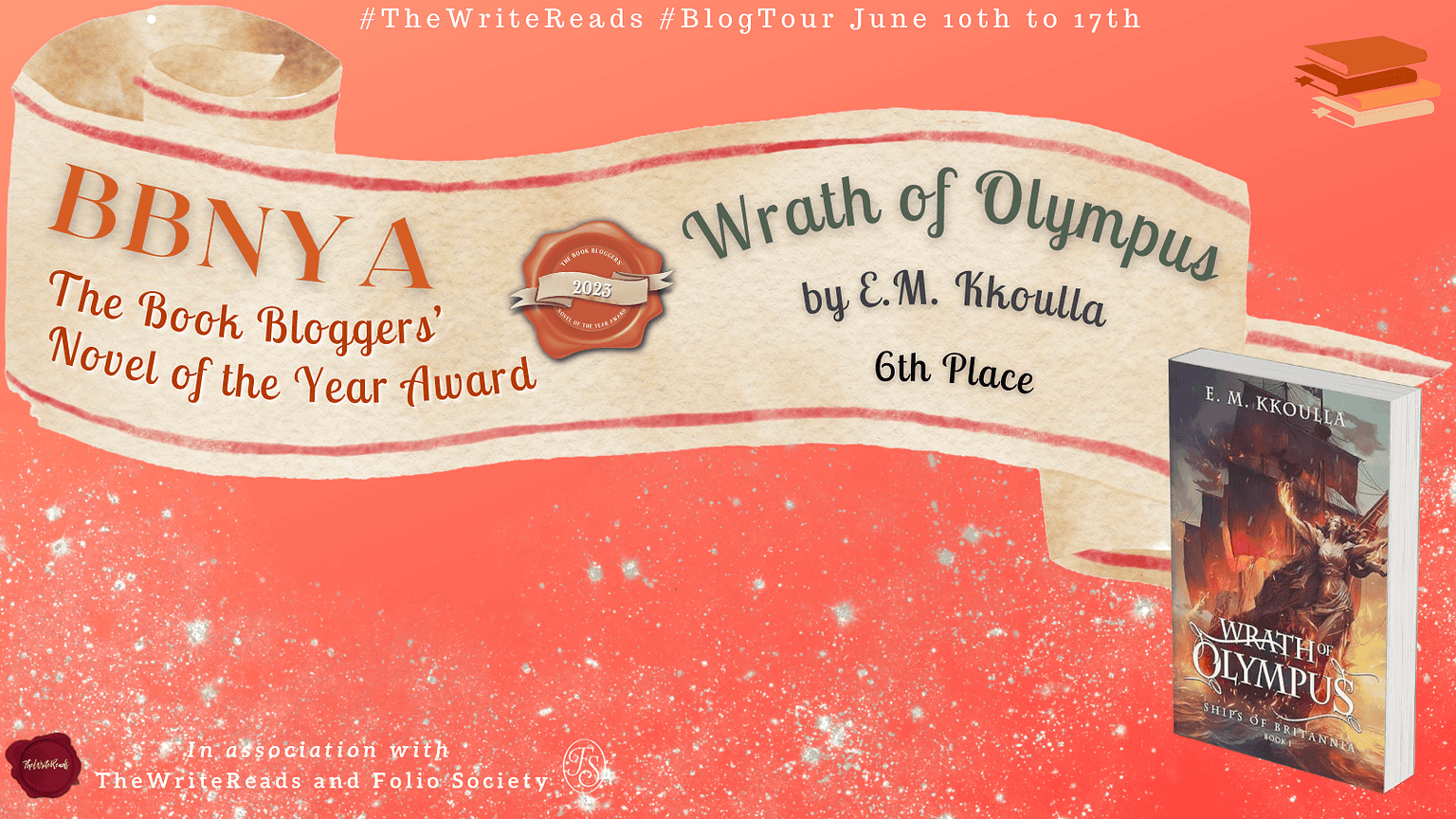 2023 BBNYA Finalist Spotlight: Wrath of Olympus by E.M. Kkoulla | Greek-Roman #Mythology #SteamPunk #ScienceFiction #Fantasy 1 Wrath of Olympus Tour Banner