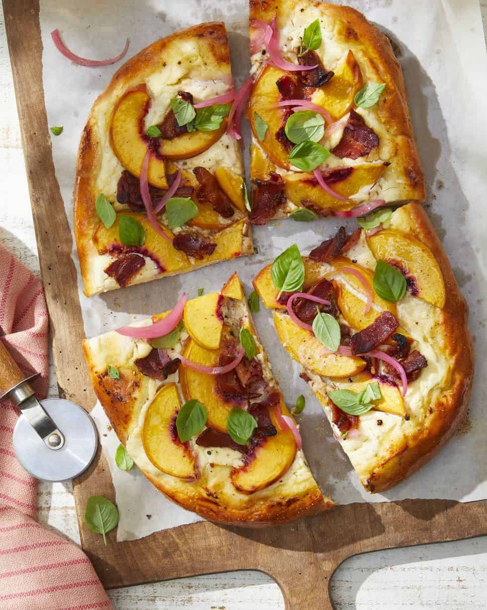 peach & bacon pizza recipe from Country Living