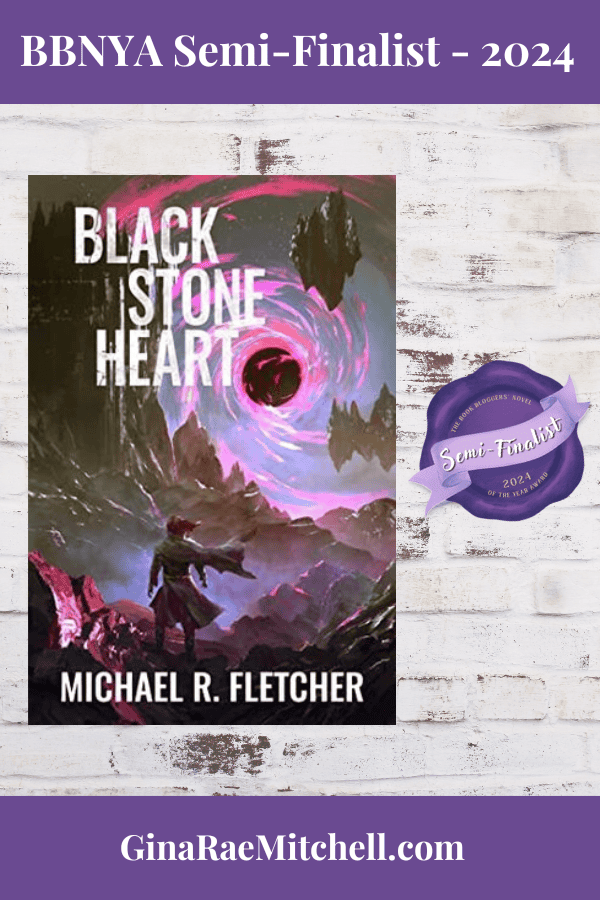 Black Stone Heart Pin