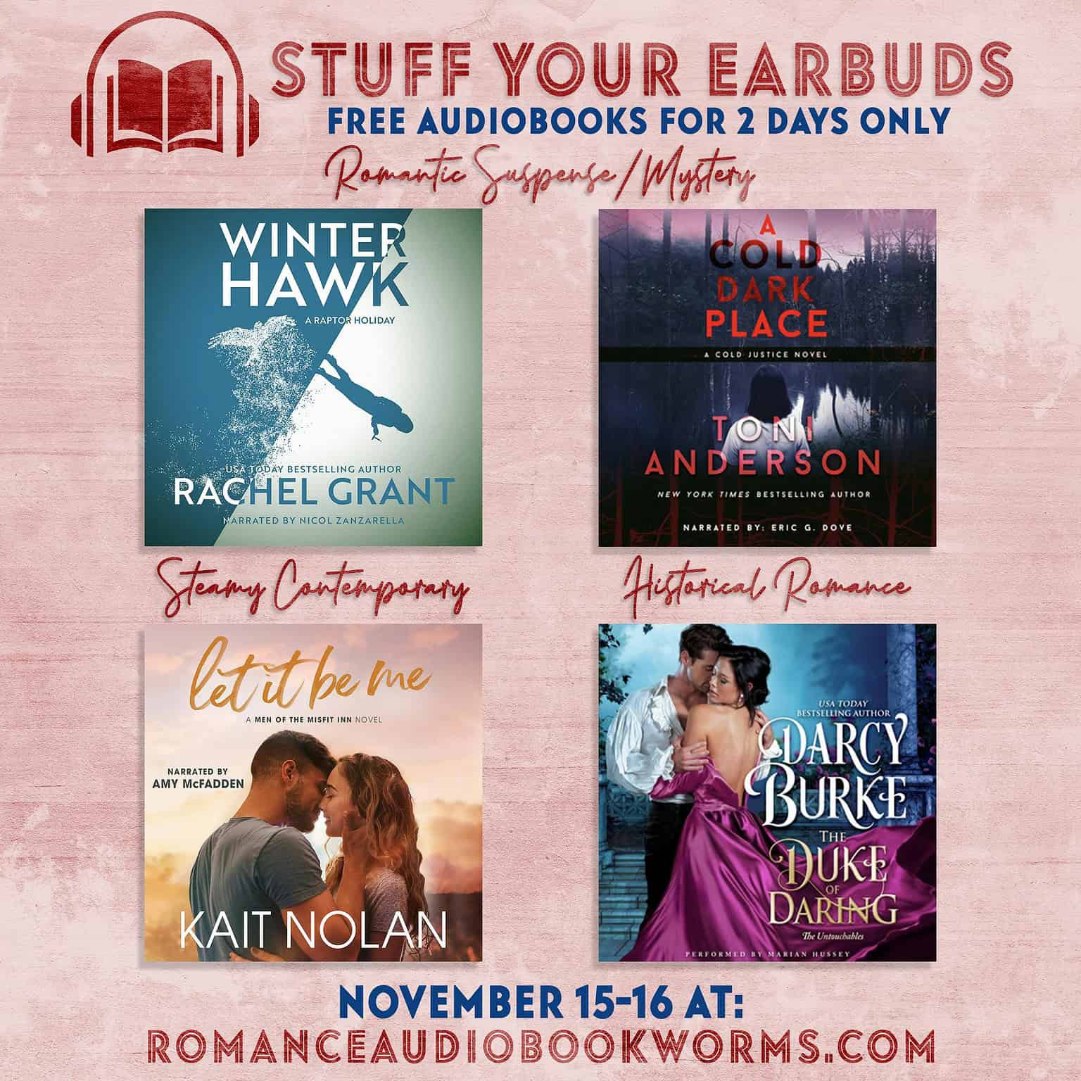Stuff Your EarBuds Free Audiobooks Nov 15-16 Darcy