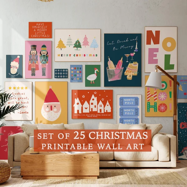25 Christmas Printable Wall Art