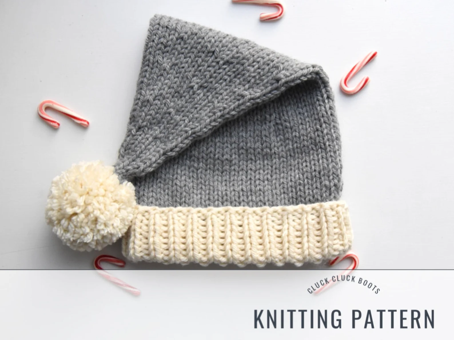 Fun Friday Finds | 12-13-2024 | Books, Crafts, Holiday Recipes, Indie Authors, & More! 20 Knitted Santa Hat in gray and cream