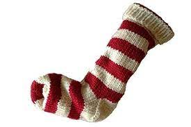 Red and White handknit Santa Socks