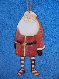 Santa drawing with red and white striped socks
