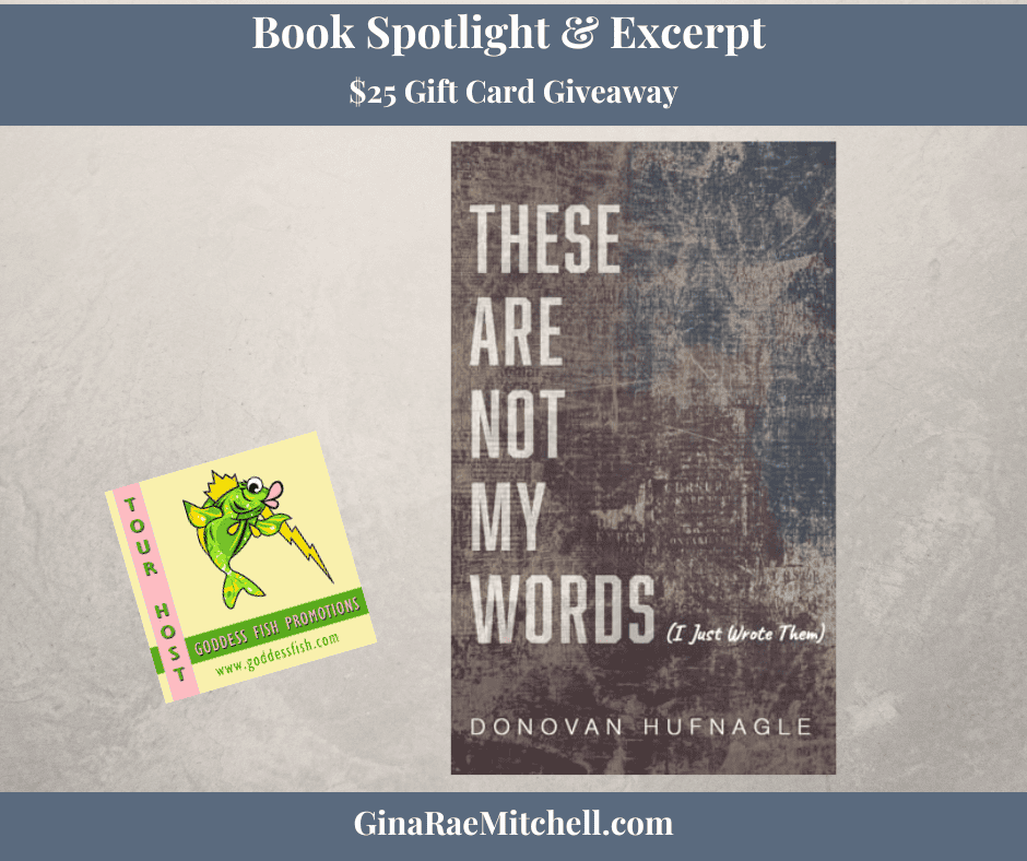These Are Not My Words banner Beige background with Book cover and GoddessFish Logo