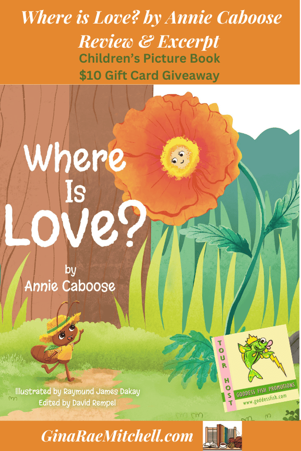 Where is Love by Annie Caboose Pin (Cartoon ant with Orange Poppy )
