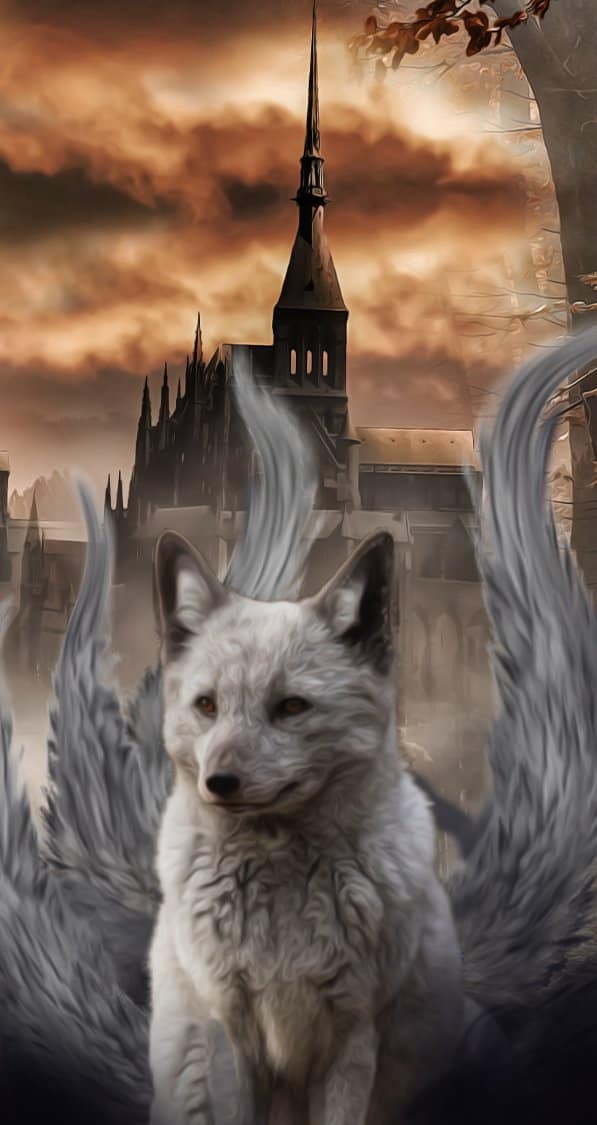 A FAble of Wood Fox & spire A Fable of Wood and String Book cover & blog graphic L. T. getty, Young Adult, High Fantasy 