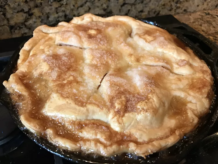 Grandma's Iron Skillet Apple Pie image from All recipes. FF 01-31-2025