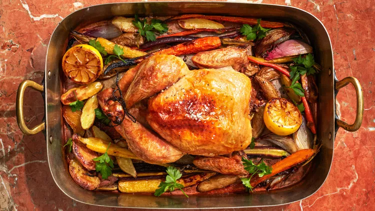 roast-chicken-vegetables-and-potatoesOne Pan Meal, Martha Stewart, Dinner Recipe