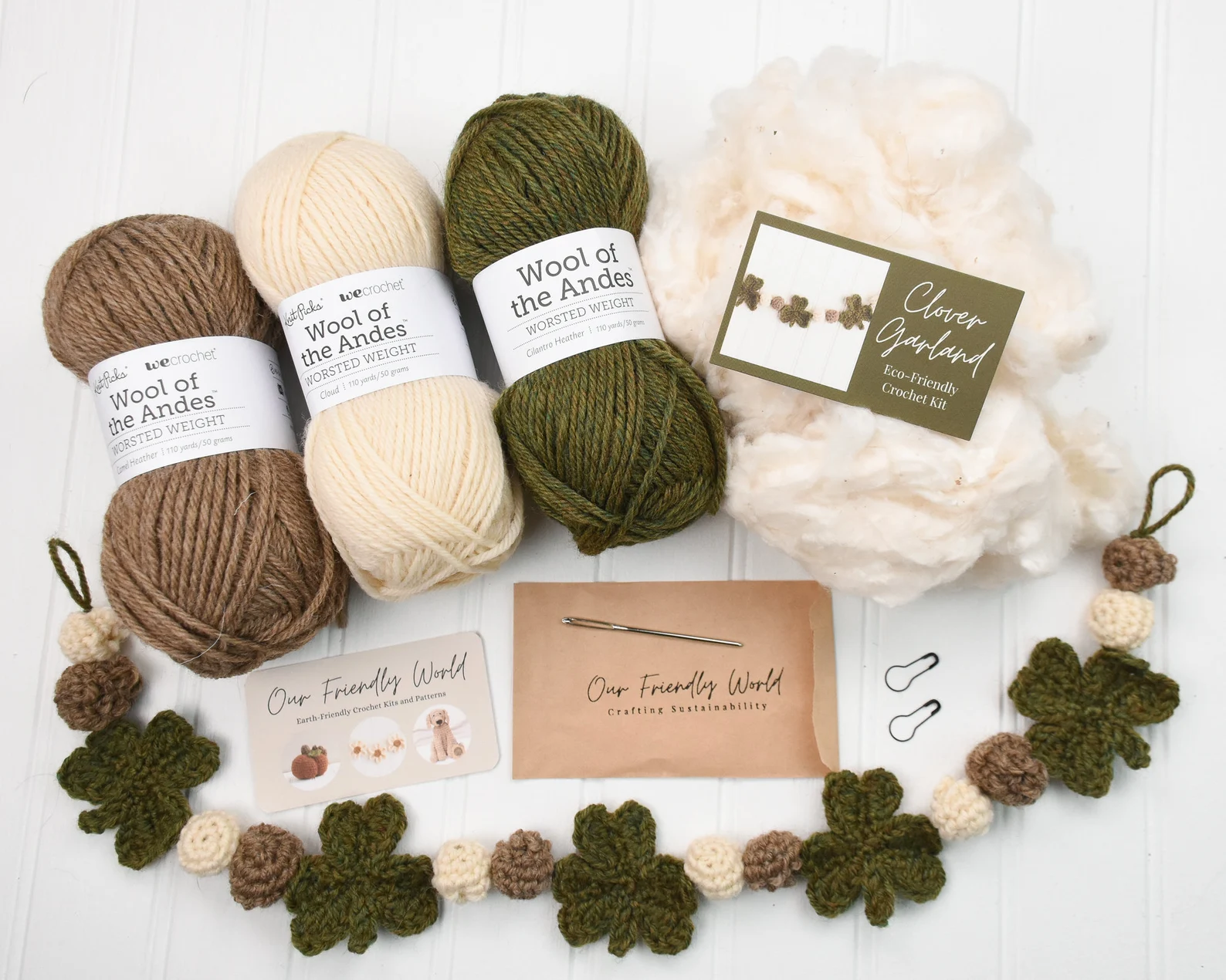 Crochet St. Patrick's Day Garland from Our Friendly World Etsy Shop, learn to crochet