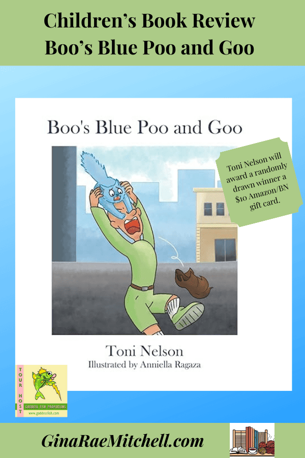 Boo's Blue Poo GRM Blog Graphic PIN Children's Picture Book by Toni Nelson cats, homeless, animal adoption