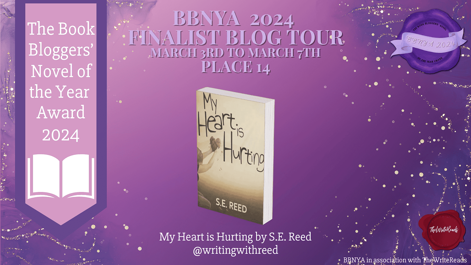 BBNYA 2024 14th Place Finalist ~ My Heart is Hurting by S.E. Reed | #ContemporaryFiction #YoungAdult @BBNYA_Official @The_WriteReads 1 My Heart is Hurting Banner