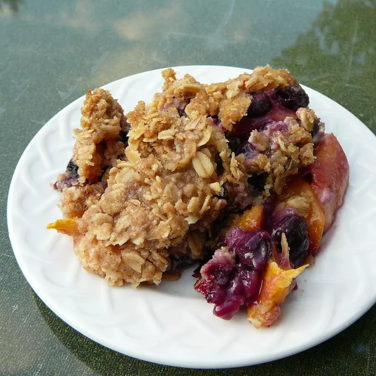 blueberry peach crisp recipe image from allrecipes FF 03-21-2025