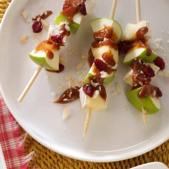 carmel Apple brie on a stick