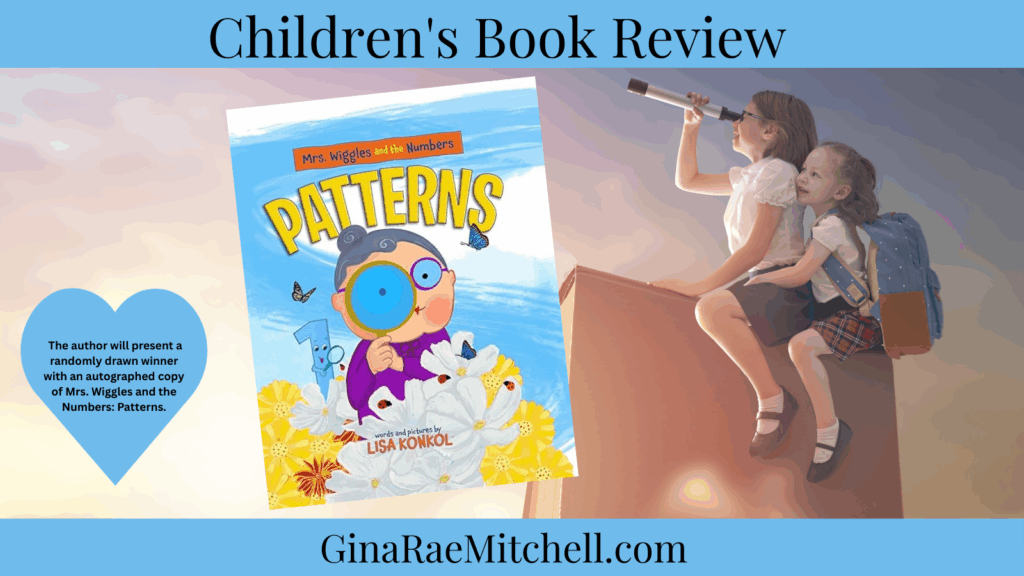 Mrs Wiggles and the Numbers Patterns by Lisa Konkol PIN Girls flying thru the clouds on a book, with the bookcover and giveaway announcement
