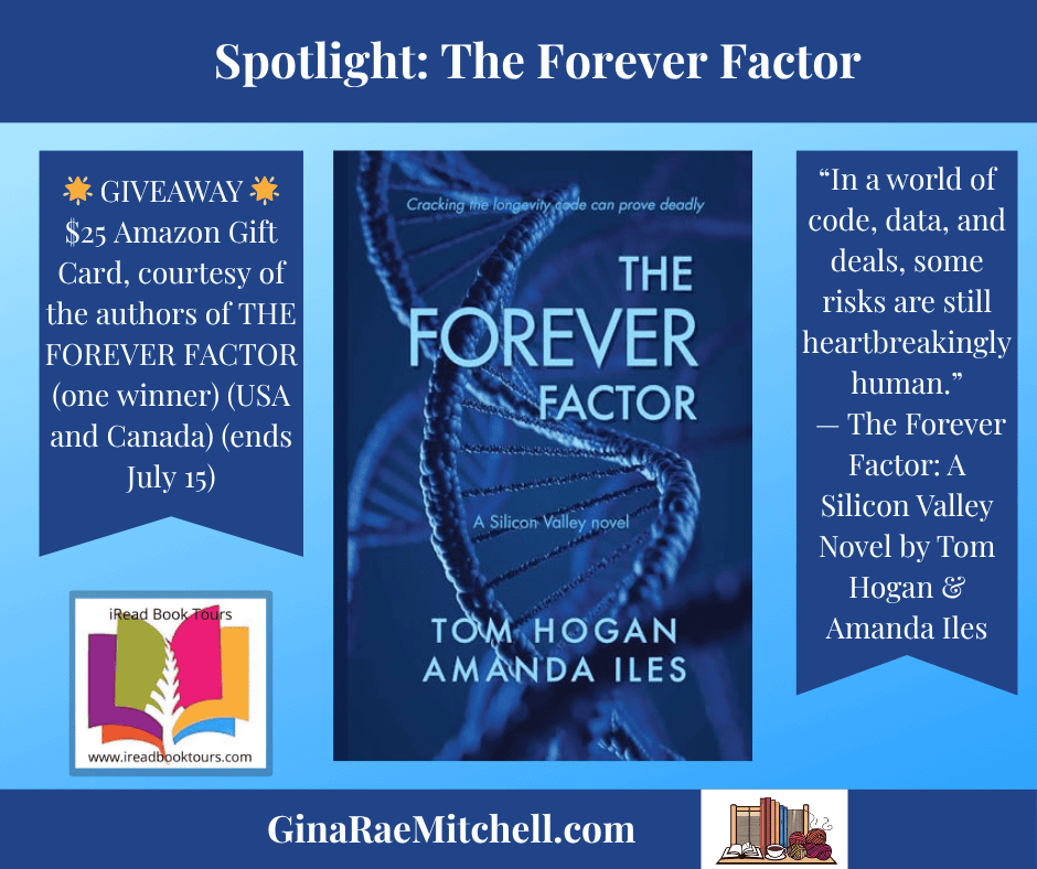 Forever Factor - banner with book cover, giveaway, & quote