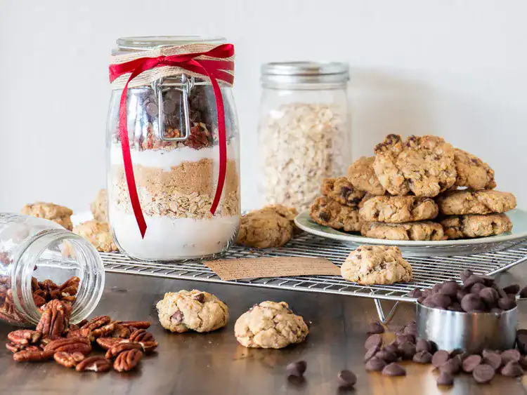 cowboy Cookies in a Mason Jar image & recipe