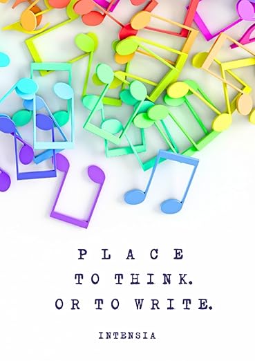 Spotlight on Words to Think. Or to Sing. by Intensia | Modern Poetry & Lyric Reflections 14 PLACE TO THINK. OR TO WRITE. A companion to INTENSIA’s book of lyrics excerpts from songs in progress, this uplifting, spacious DIN A4 notebook invites you to reflect, sketch, write, and imagine.