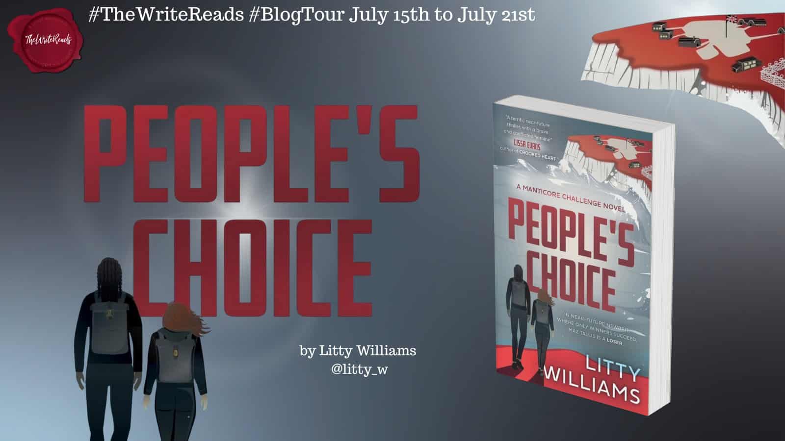 People's Choice Banner from The Write Reads showing tour dates, book cover and banner background is from the book cover
