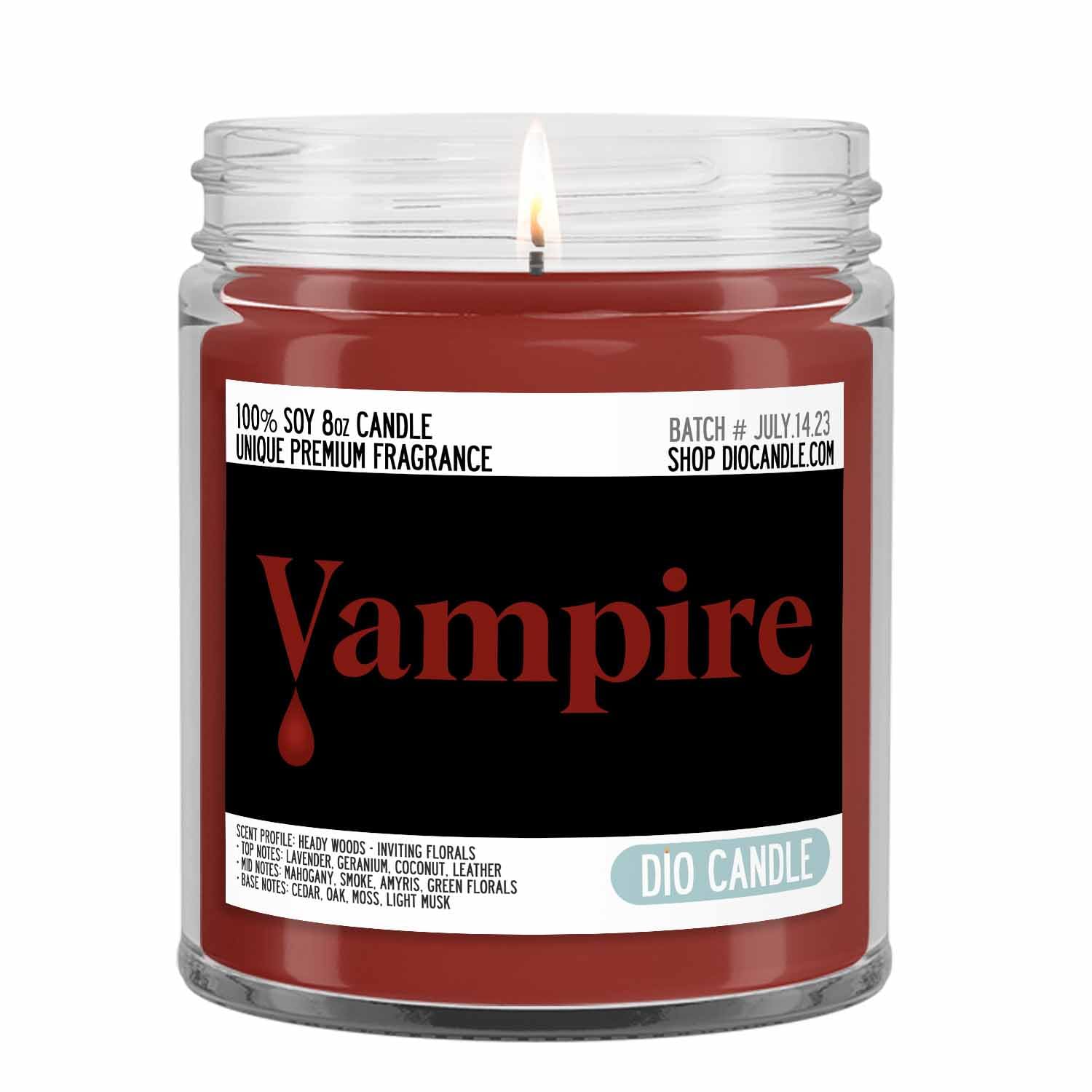 Vampire Scented Candle - Smells Like Heady Woods - Inviting Florals - 100% Naturally Vegan Soy and Premium Fragrance | Great Gift | Handmade in Denver, Colorado (8oz Glass Jar)